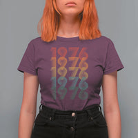 50th Birthday T Shirt For Women Vintage 1976 Retro 50 Years Old Birthday