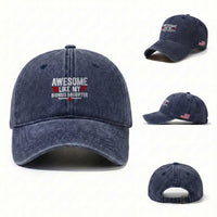 Awesome Like My Bonus Daughter Washed Cotton Baseball Cap Funny Girl Bonus Dad Quote