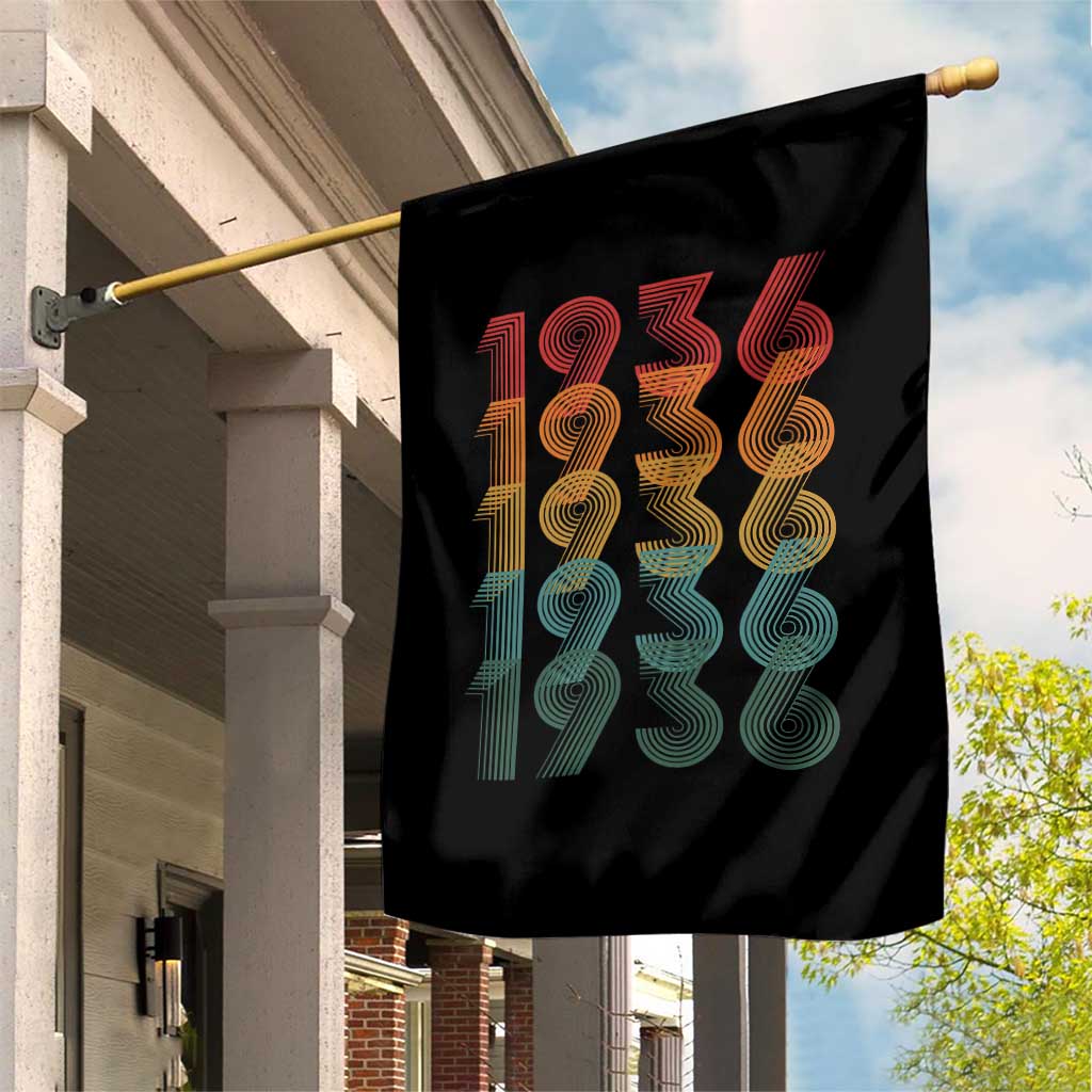 90th Birthday Garden Flag Vintage 1936 Retro 90 Years Old Birthday