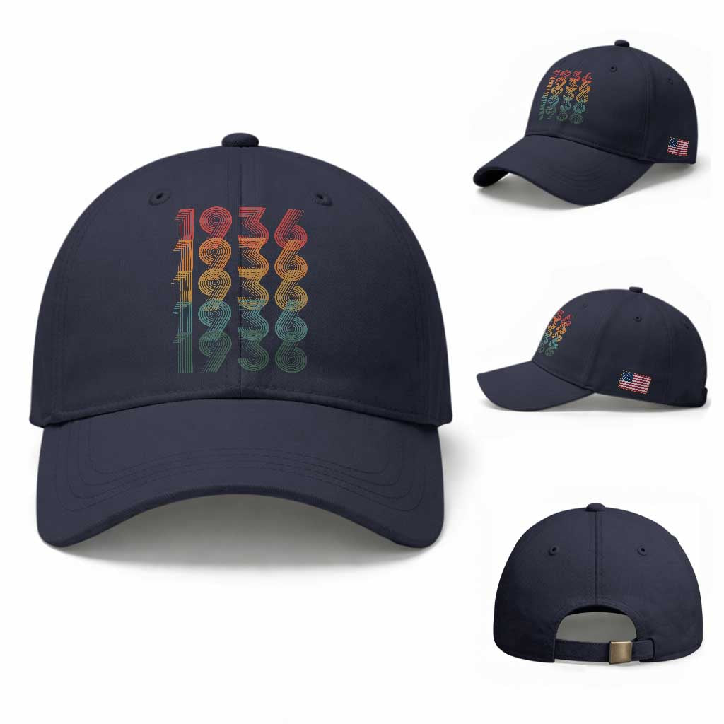 90th Birthday Baseball Cap Vintage 1936 Retro 90 Years Old Birthday