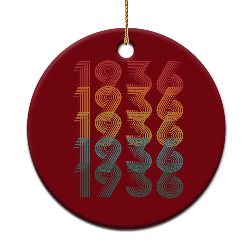 90th Birthday Ceramic Ornament Vintage 1936 Retro 90 Years Old Birthday