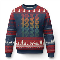 90th Birthday Ugly Christmas Sweater Vintage 1936 Retro 90 Years Old Birthday