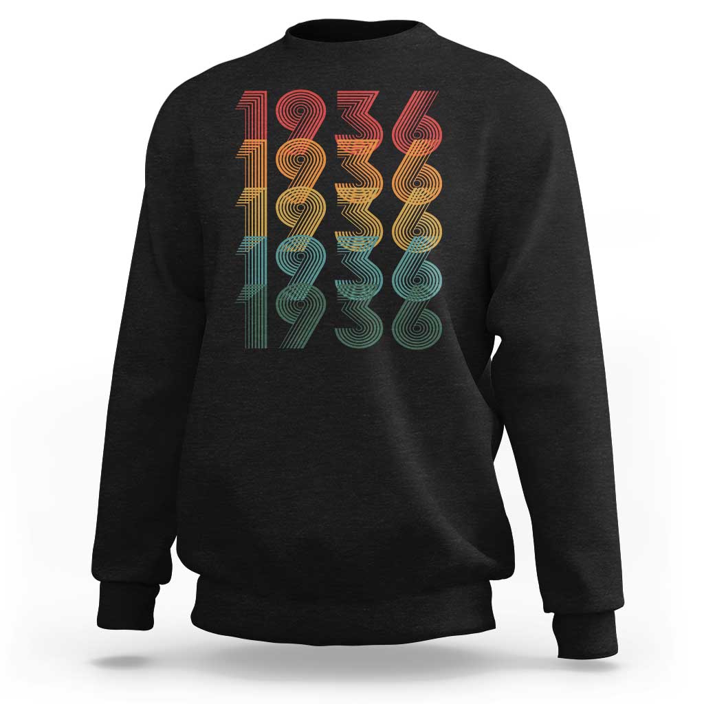 90th Birthday Sweatshirt Vintage 1936 Retro 90 Years Old Birthday