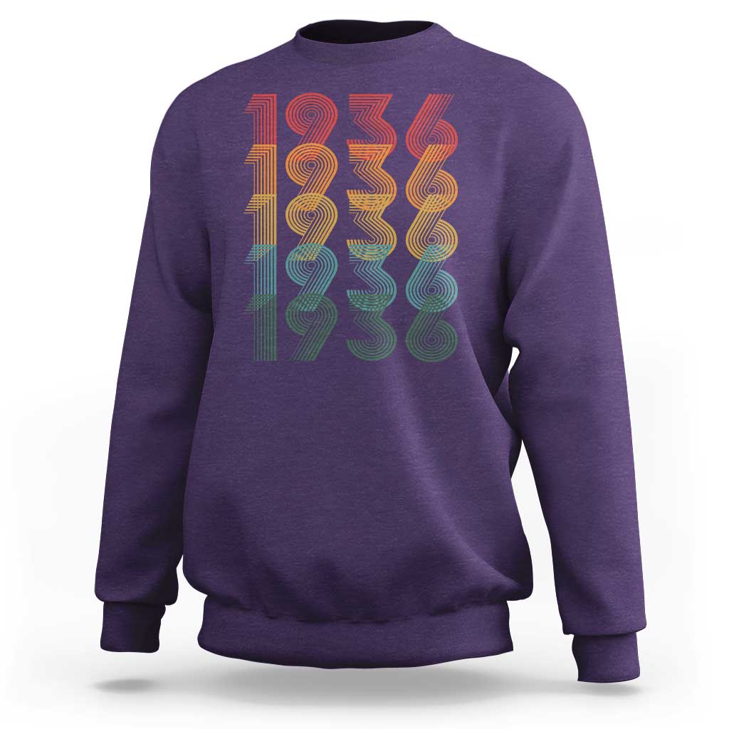 90th Birthday Sweatshirt Vintage 1936 Retro 90 Years Old Birthday