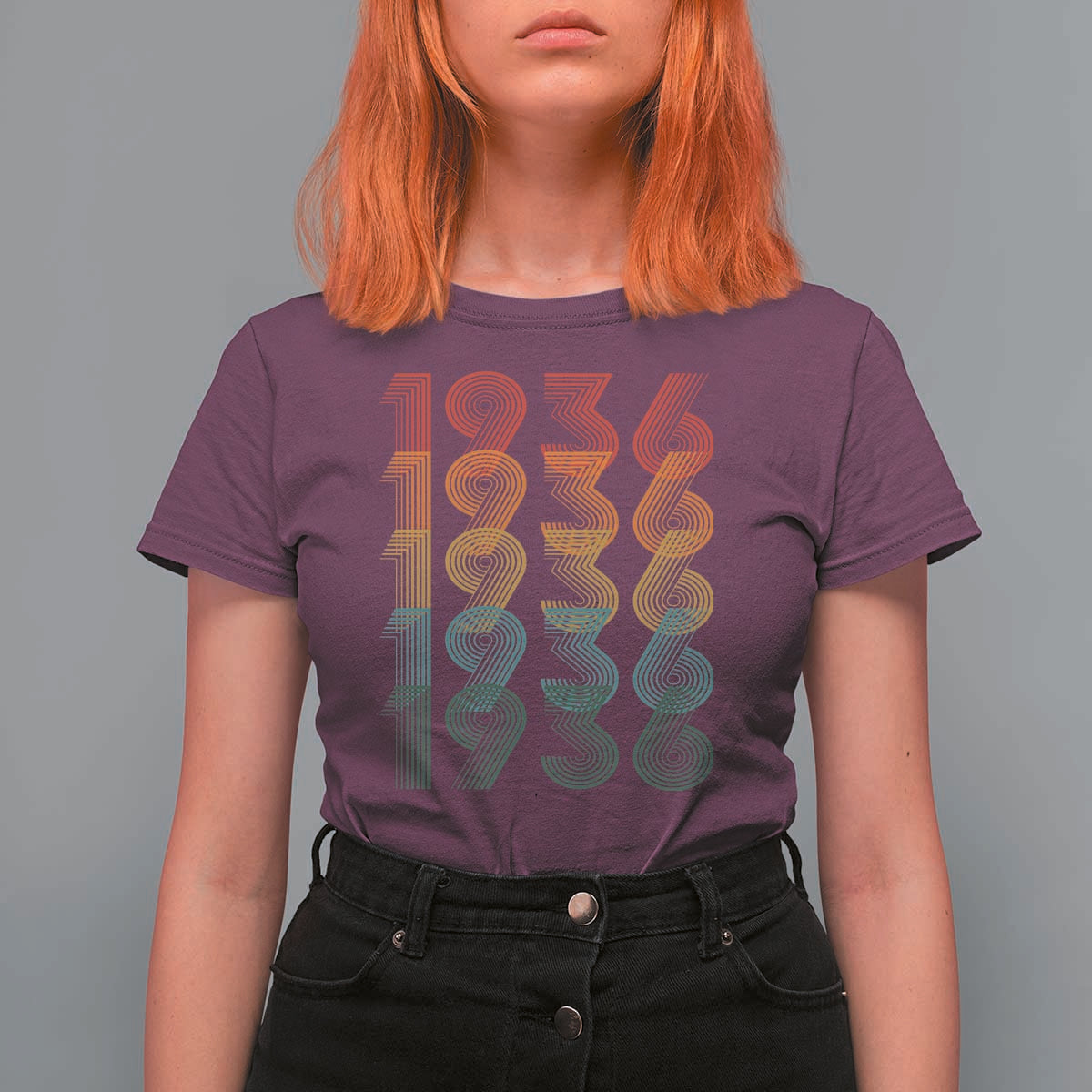 90th Birthday T Shirt For Women Vintage 1936 Retro 90 Years Old Birthday