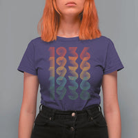 90th Birthday T Shirt For Women Vintage 1936 Retro 90 Years Old Birthday