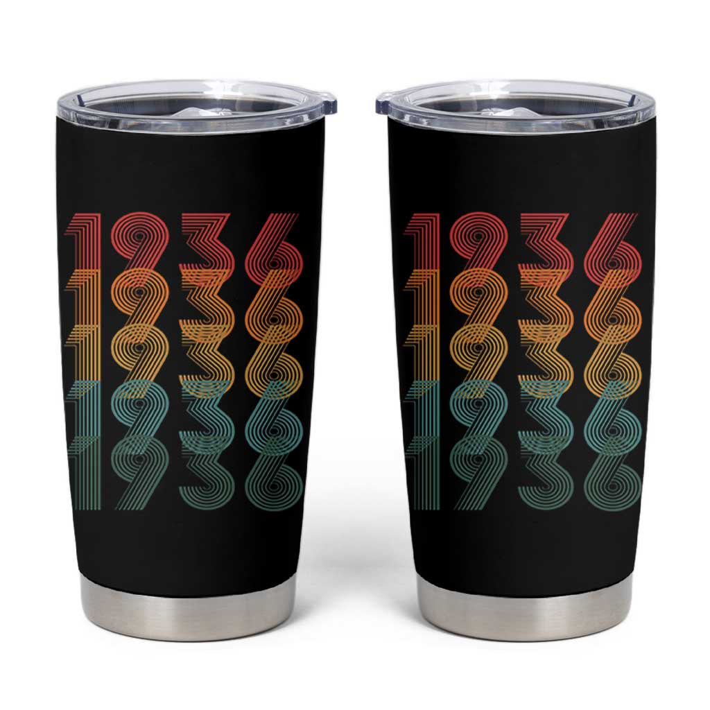 90th Birthday Tumbler Cup Vintage 1936 Retro 90 Years Old Birthday