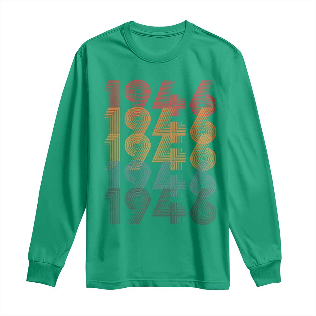 80th Birthday Long Sleeve Shirt Vintage 1946 Retro 80 Years Old Birthday