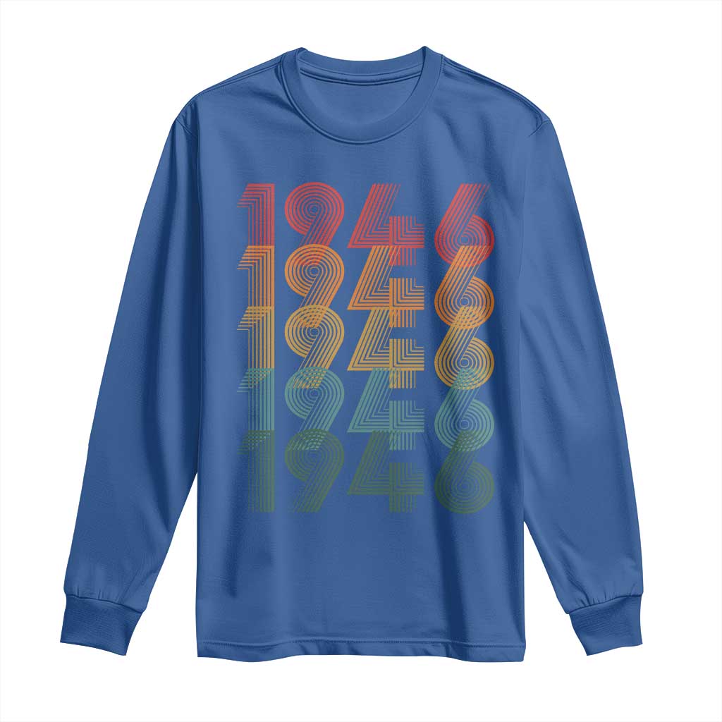 80th Birthday Long Sleeve Shirt Vintage 1946 Retro 80 Years Old Birthday