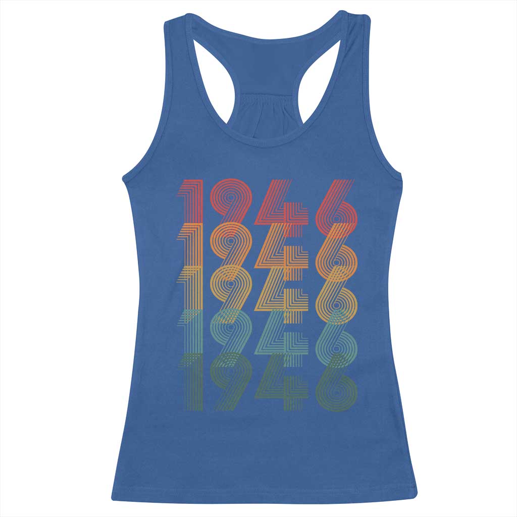 80th Birthday Racerback Tank Top Vintage 1946 Retro 80 Years Old Birthday