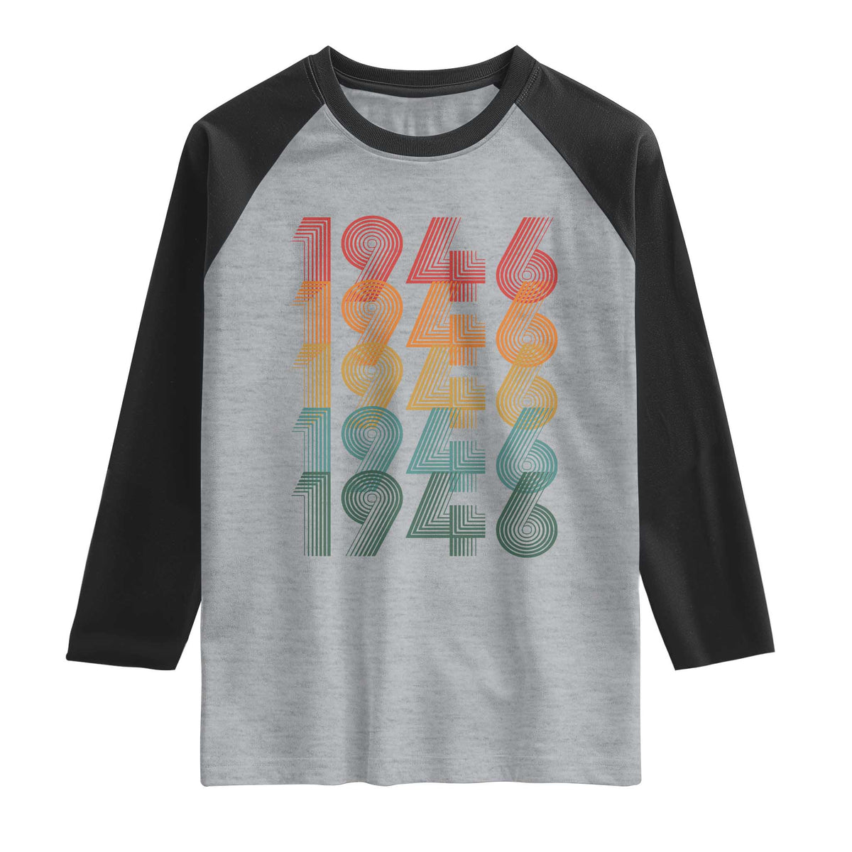 80th Birthday Raglan Shirt Vintage 1946 Retro 80 Years Old Birthday