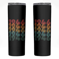 80th Birthday Skinny Tumbler Vintage 1946 Retro 80 Years Old Birthday