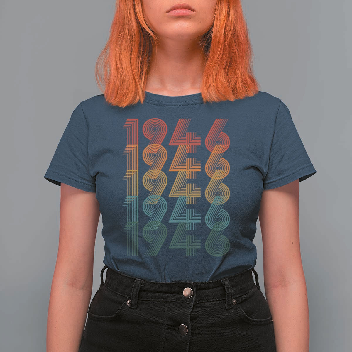 80th Birthday T Shirt For Women Vintage 1946 Retro 80 Years Old Birthday
