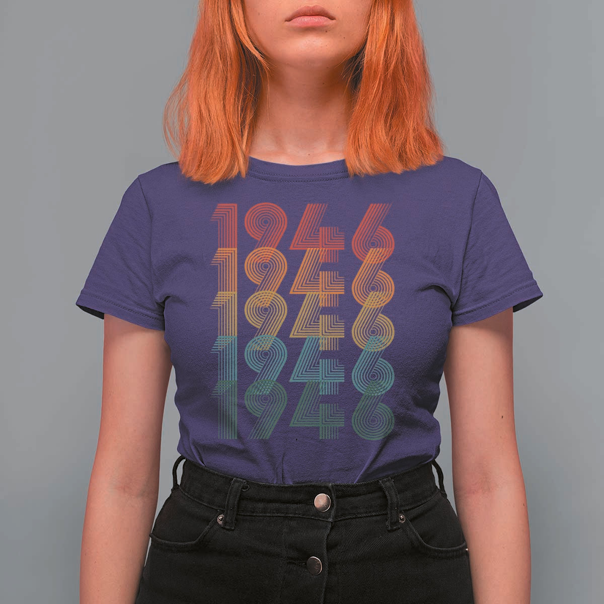 80th Birthday T Shirt For Women Vintage 1946 Retro 80 Years Old Birthday