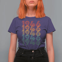 80th Birthday T Shirt For Women Vintage 1946 Retro 80 Years Old Birthday