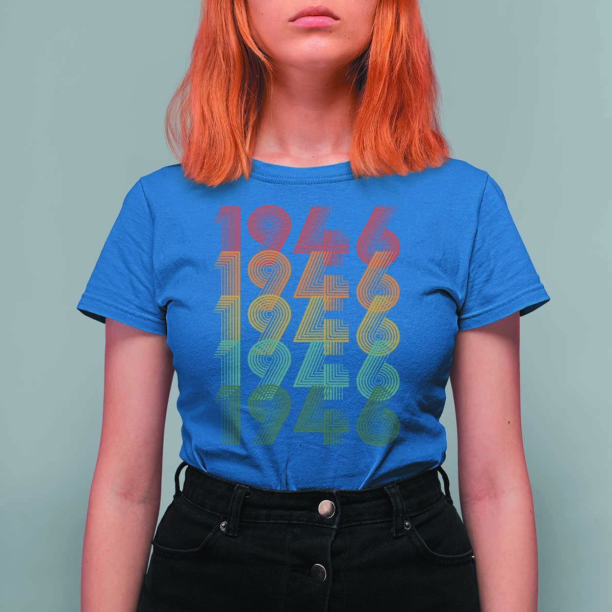 80th Birthday T Shirt For Women Vintage 1946 Retro 80 Years Old Birthday