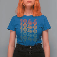 80th Birthday T Shirt For Women Vintage 1946 Retro 80 Years Old Birthday