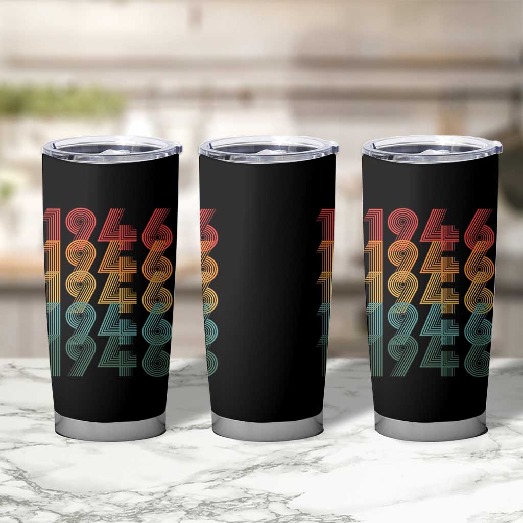 80th Birthday Tumbler Cup Vintage 1946 Retro 80 Years Old Birthday