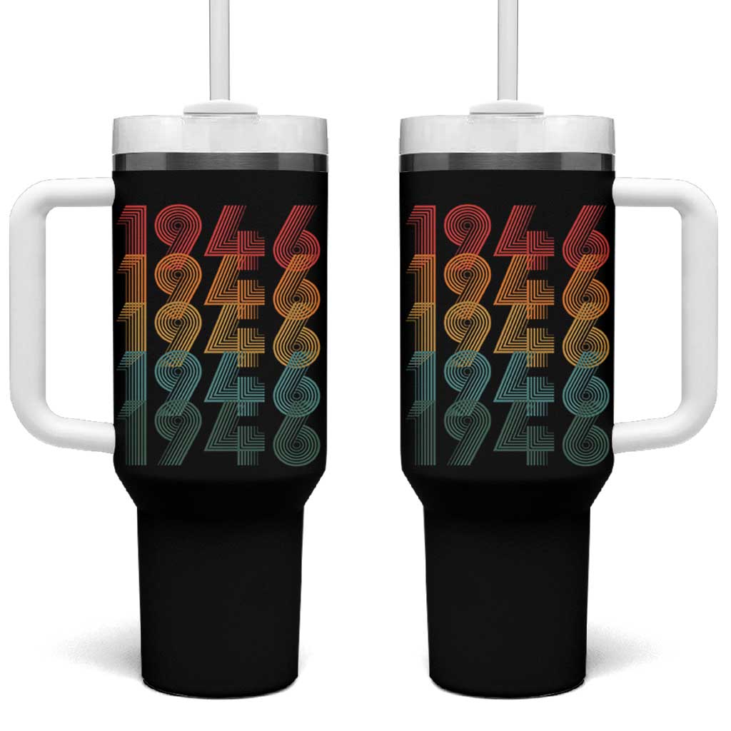 80th Birthday Tumbler With Handle Vintage 1946 Retro 80 Years Old Birthday