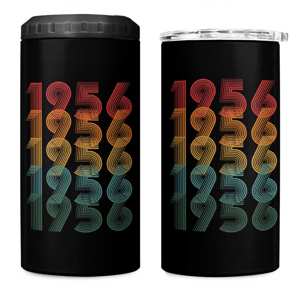 70th Birthday 4 in 1 Can Cooler Tumbler Vintage 1956 Retro 70 Years Old Birthday