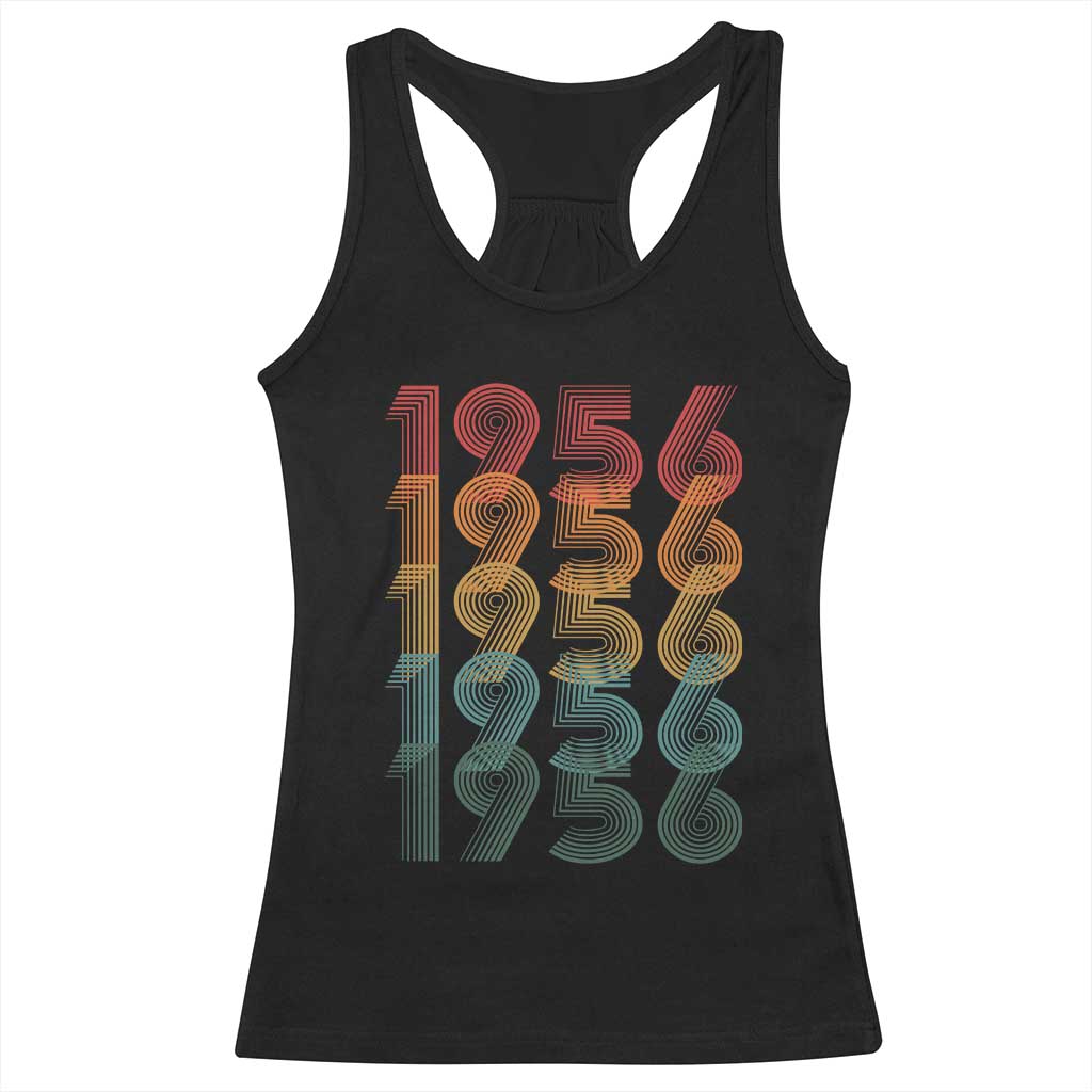 70th Birthday Racerback Tank Top Vintage 1956 Retro 70 Years Old Birthday