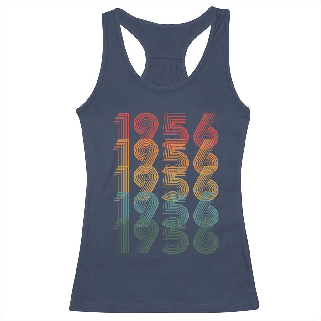 70th Birthday Racerback Tank Top Vintage 1956 Retro 70 Years Old Birthday