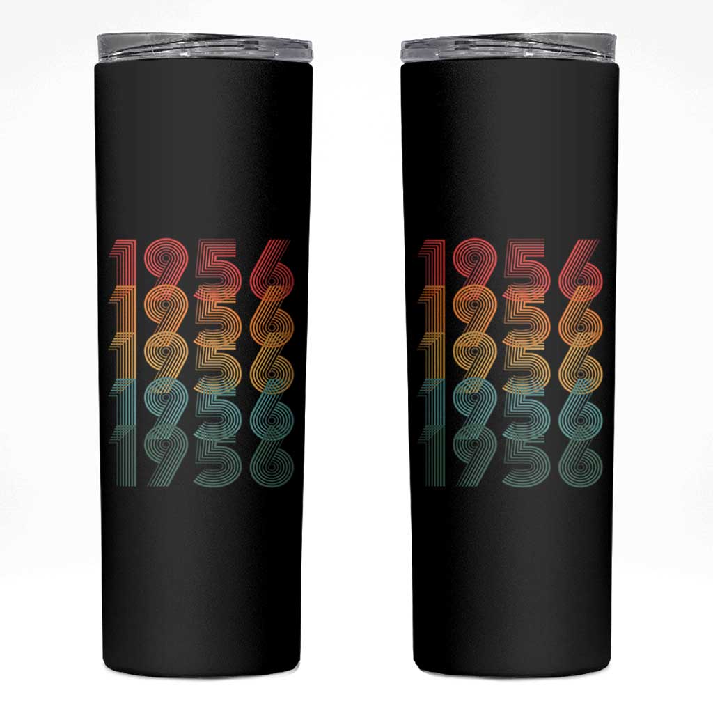 70th Birthday Skinny Tumbler Vintage 1956 Retro 70 Years Old Birthday