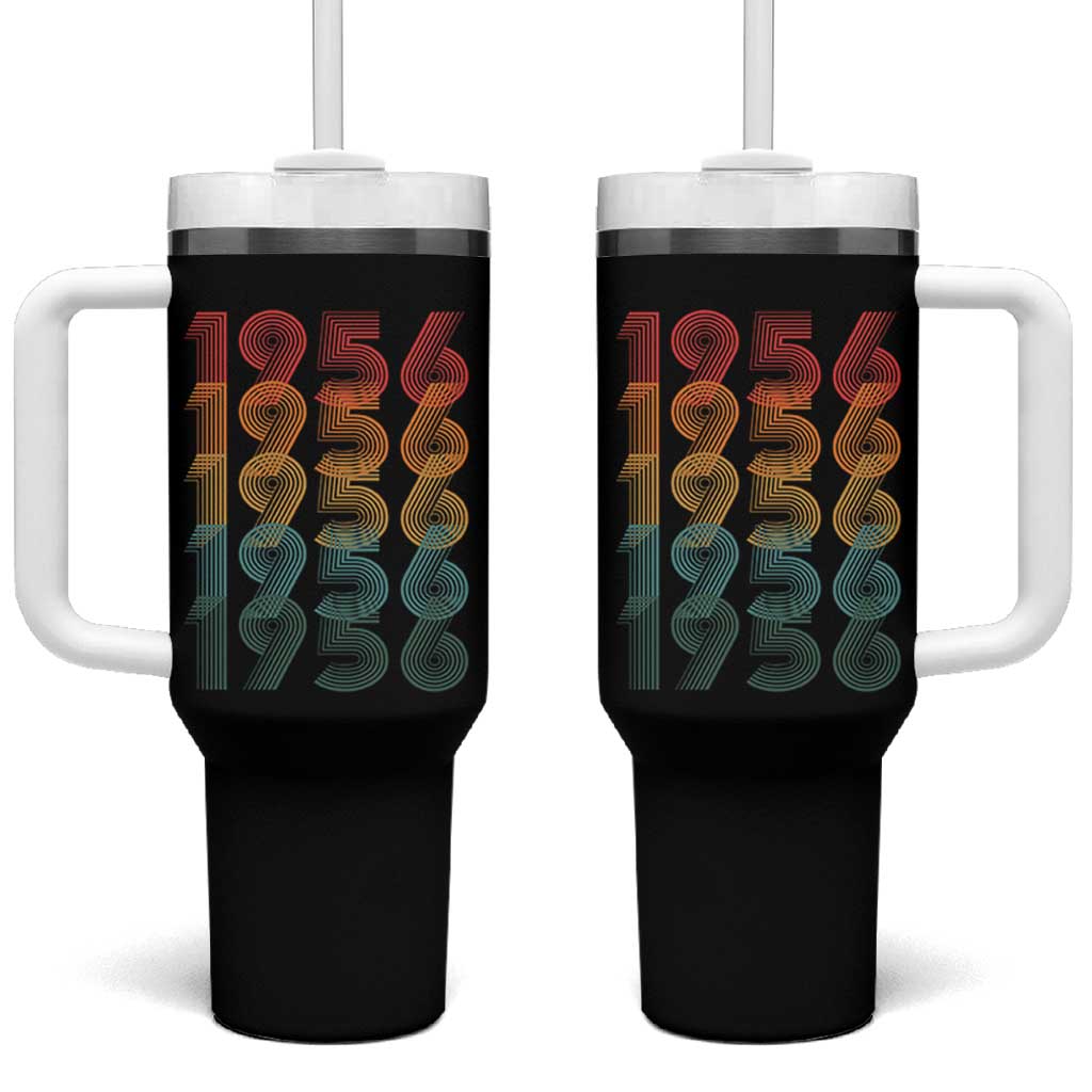 70th Birthday Tumbler With Handle Vintage 1956 Retro 70 Years Old Birthday