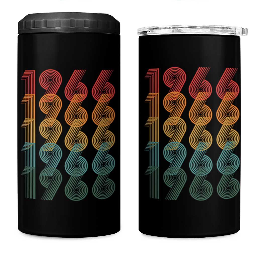 60th Birthday 4 in 1 Can Cooler Tumbler Vintage 1966 Retro 60 Years Old Birthday
