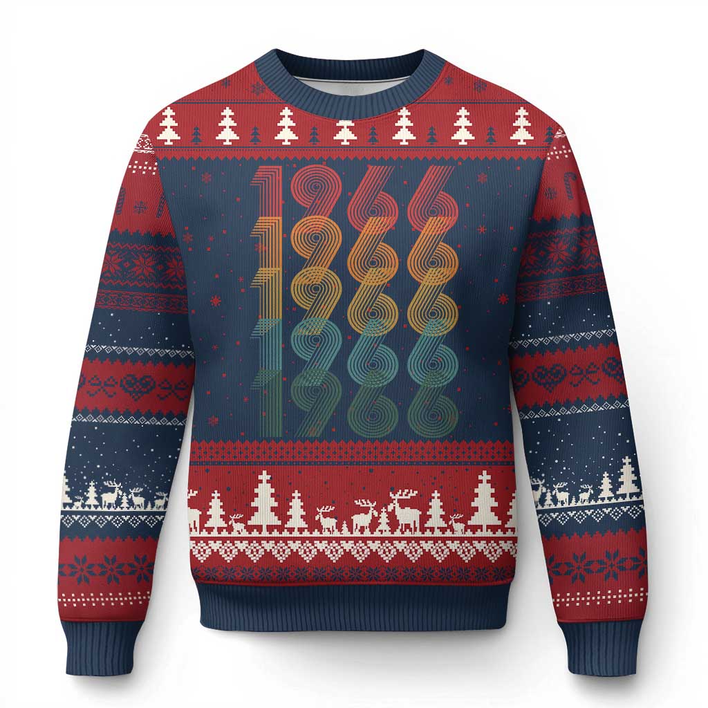 60th Birthday Ugly Christmas Sweater Vintage 1966 Retro 60 Years Old Birthday
