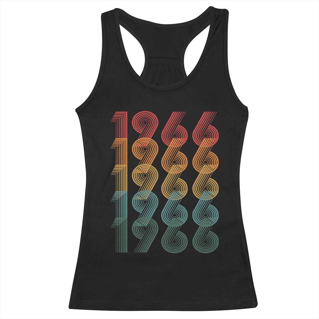 60th Birthday Racerback Tank Top Vintage 1966 Retro 60 Years Old Birthday