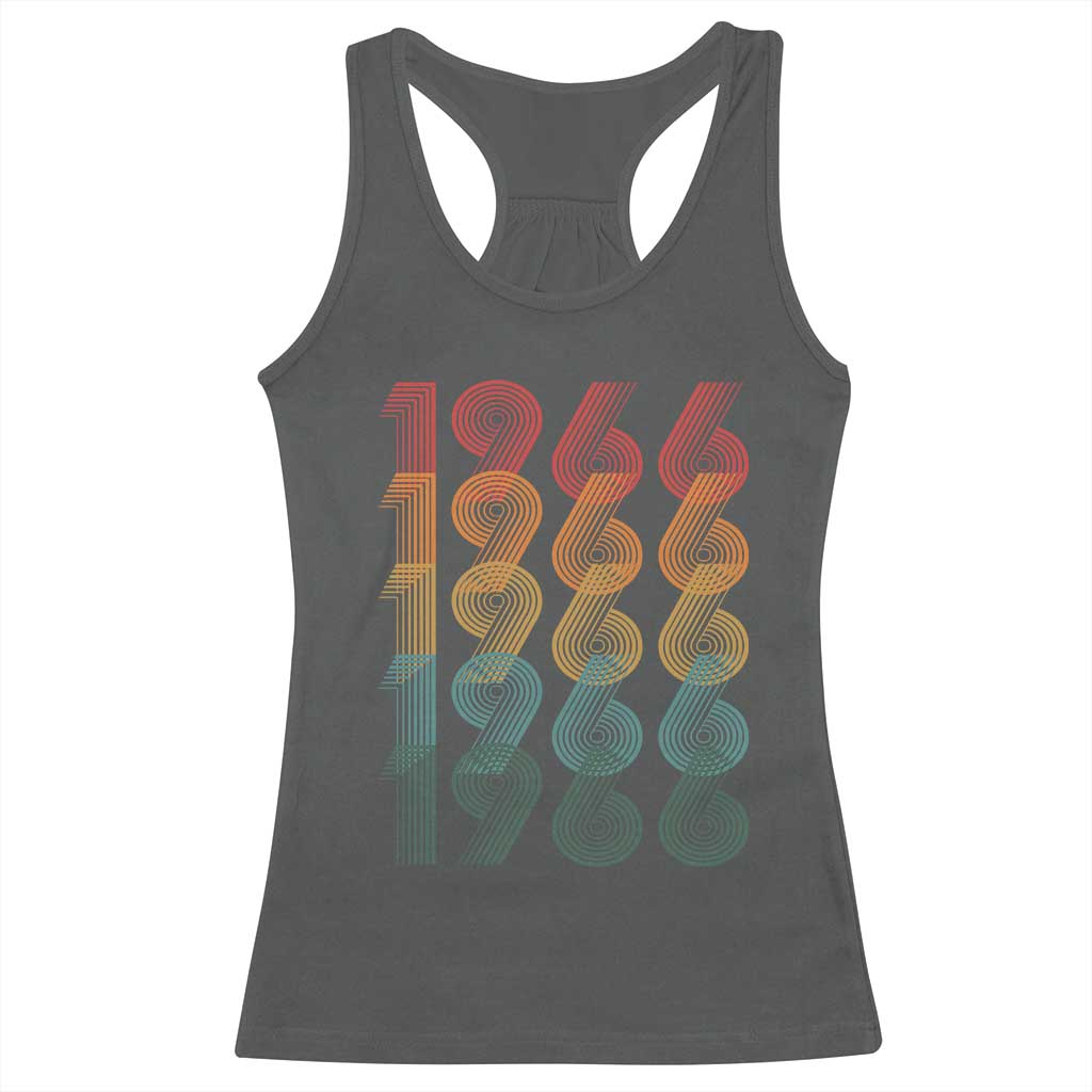 60th Birthday Racerback Tank Top Vintage 1966 Retro 60 Years Old Birthday