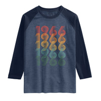 60th Birthday Raglan Shirt Vintage 1966 Retro 60 Years Old Birthday