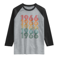 60th Birthday Raglan Shirt Vintage 1966 Retro 60 Years Old Birthday