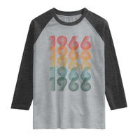 60th Birthday Raglan Shirt Vintage 1966 Retro 60 Years Old Birthday