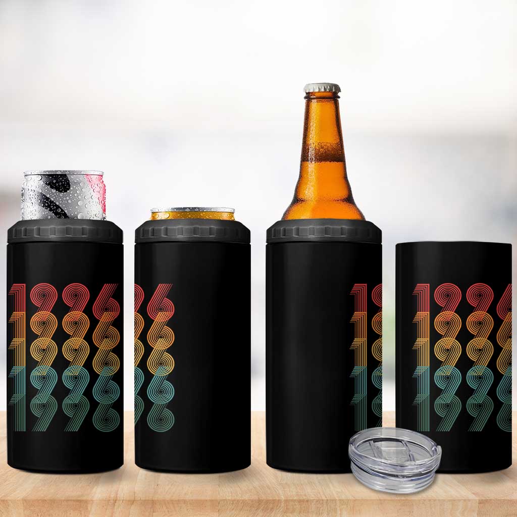30th Birthday 4 in 1 Can Cooler Tumbler Vintage 1996 Retro 30 Years Old Birthday