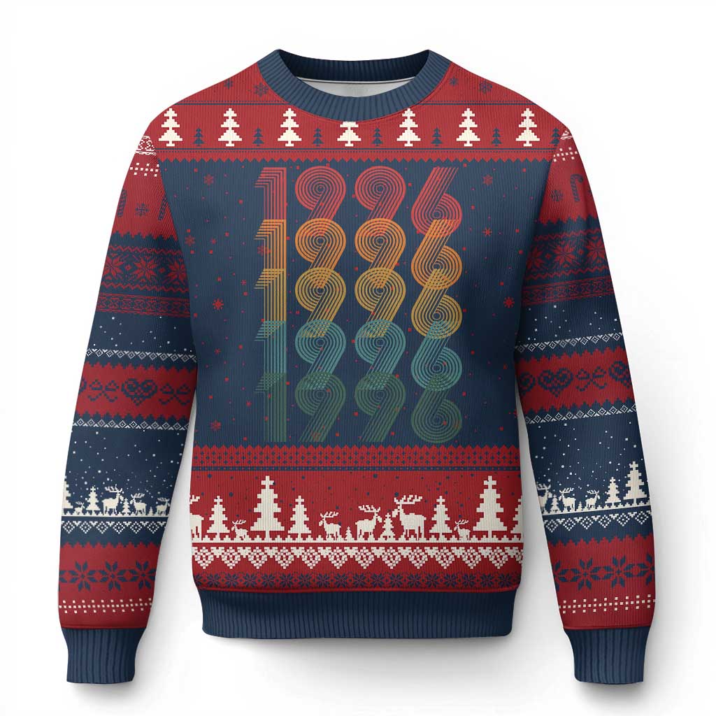 30th Birthday Ugly Christmas Sweater Vintage 1996 Retro 30 Years Old Birthday