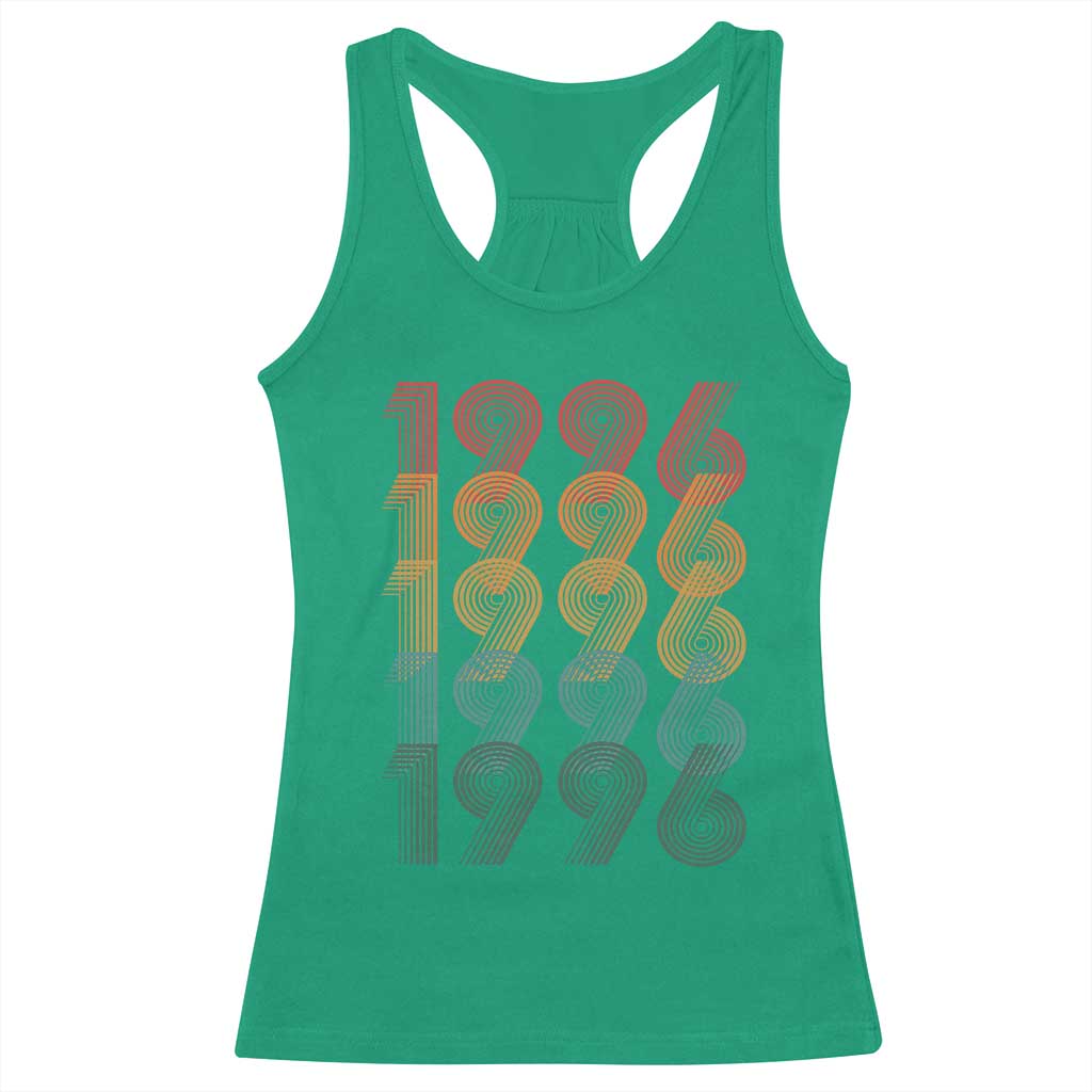 30th Birthday Racerback Tank Top Vintage 1996 Retro 30 Years Old Birthday