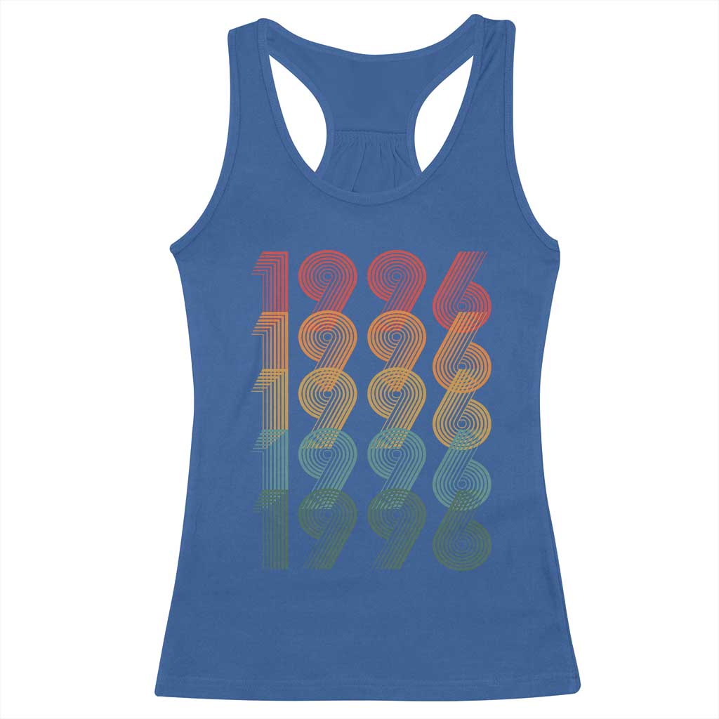 30th Birthday Racerback Tank Top Vintage 1996 Retro 30 Years Old Birthday