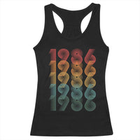 40th Birthday Racerback Tank Top Vintage 1986 Retro 40 Years Old Birthday