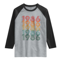 40th Birthday Raglan Shirt Vintage 1986 Retro 40 Years Old Birthday