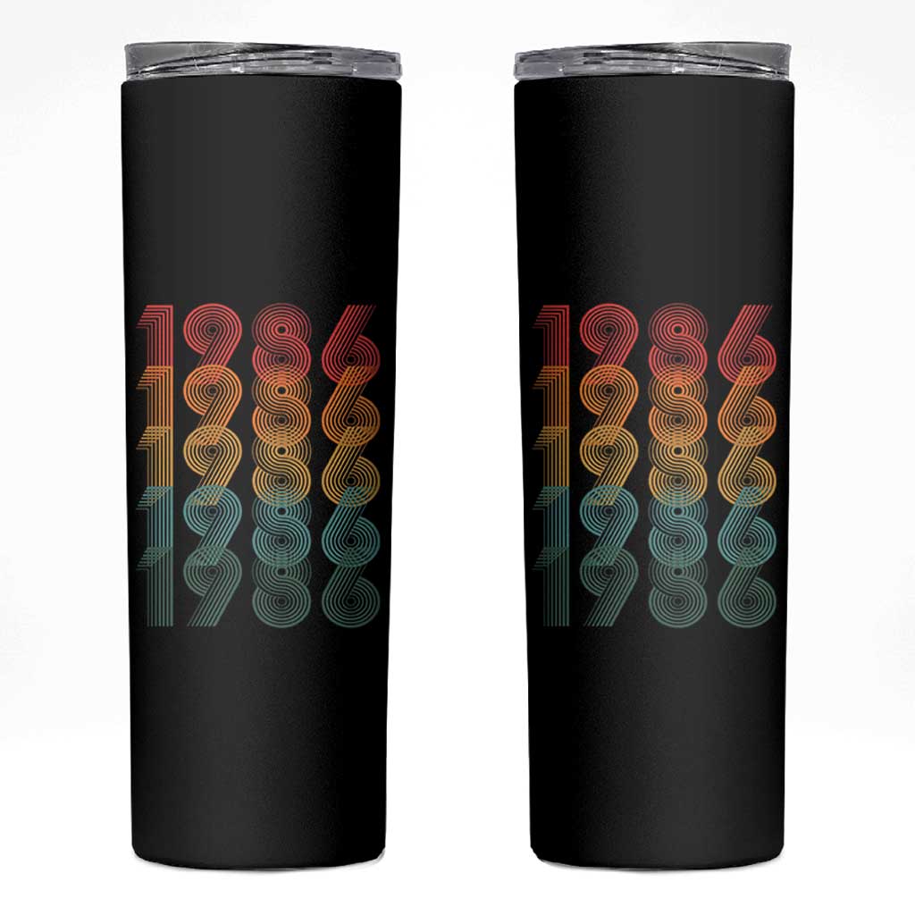 40th Birthday Skinny Tumbler Vintage 1986 Retro 40 Years Old Birthday