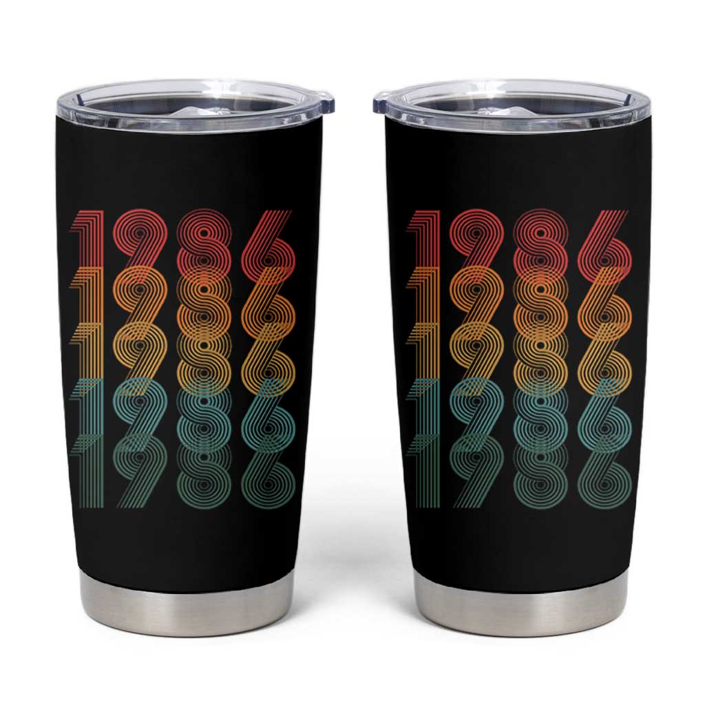 40th Birthday Tumbler Cup Vintage 1986 Retro 40 Years Old Birthday