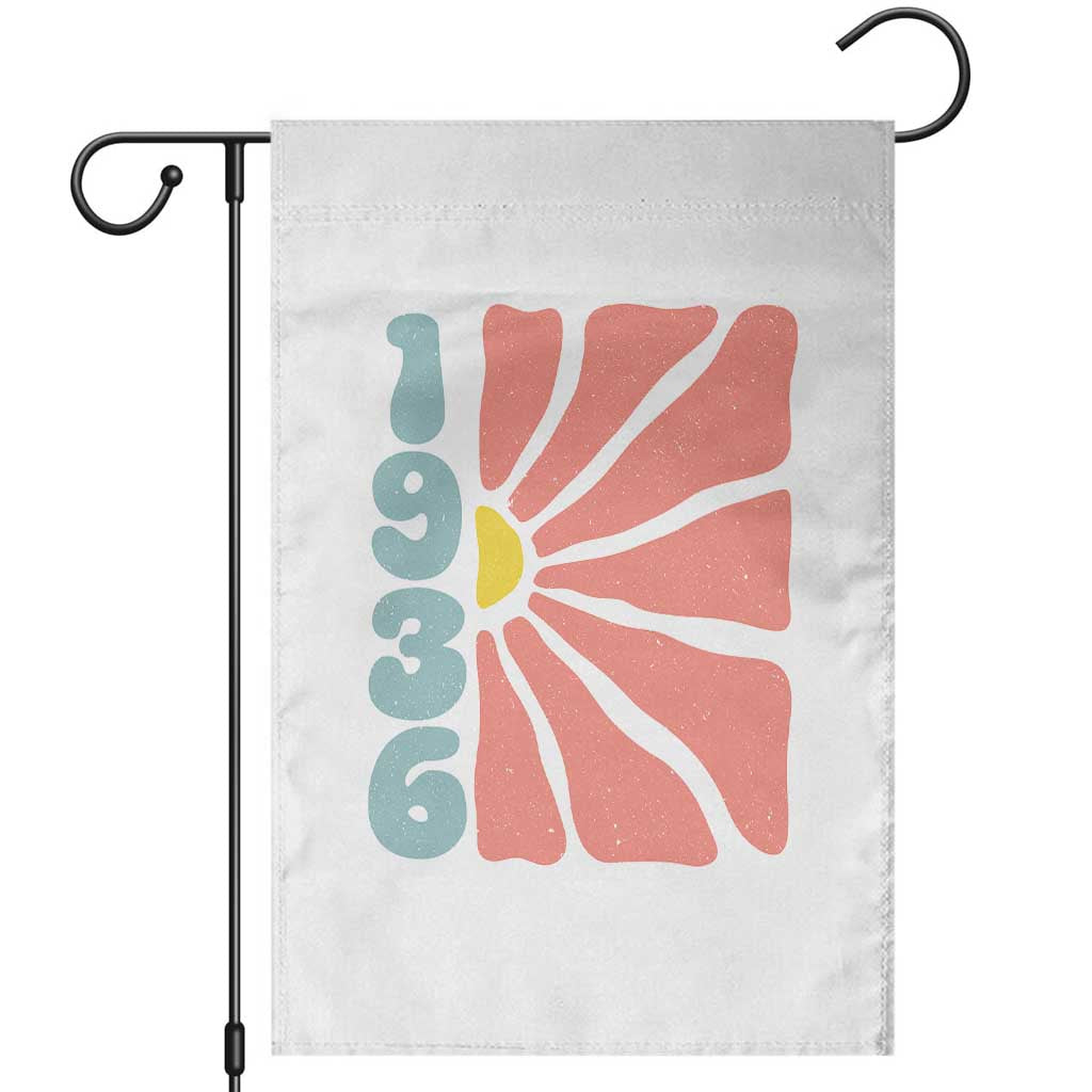 90th Birthday Garden Flag Vintage 1936 Boho Flowers 90 Years Old Birthday