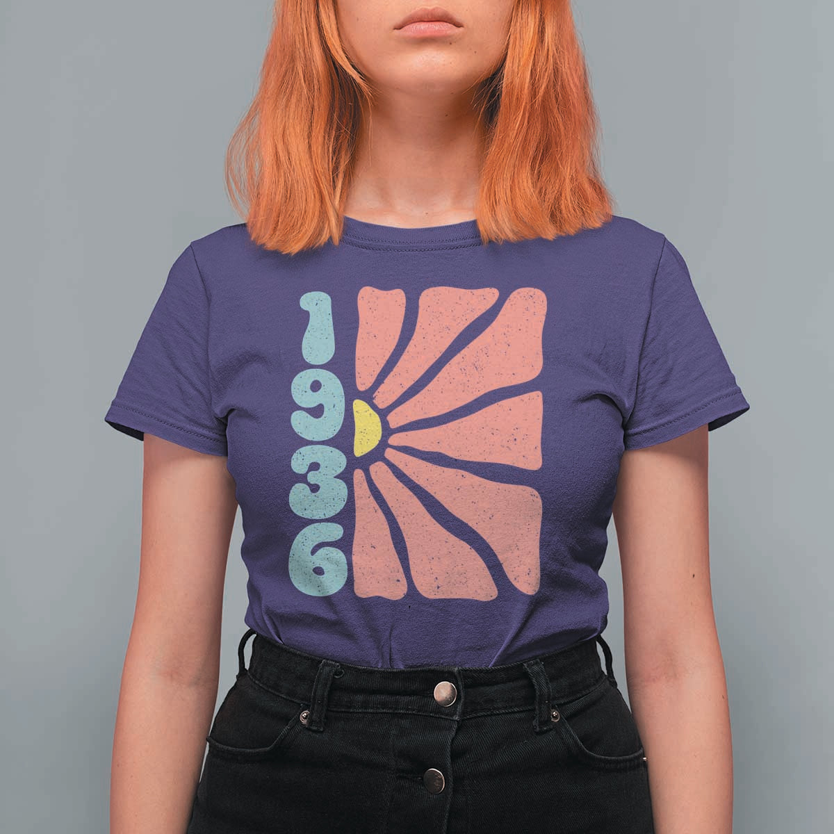 90th Birthday T Shirt For Women Vintage 1936 Boho Flowers 90 Years Old Birthday