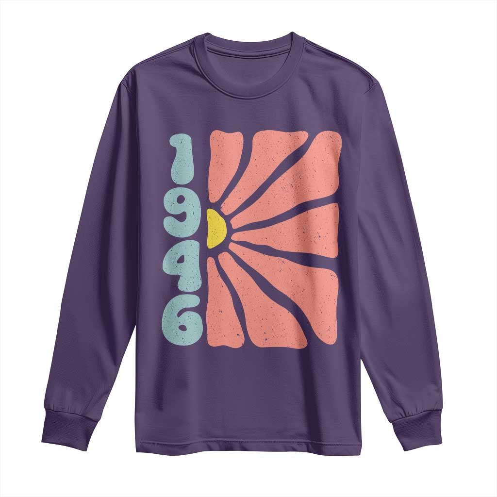 80th Birthday Long Sleeve Shirt Vintage 1946 Boho Flowers 80 Years Old Birthday