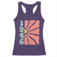 80th Birthday Racerback Tank Top Vintage 1946 Boho Flowers 80 Years Old Birthday