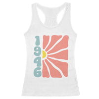 80th Birthday Racerback Tank Top Vintage 1946 Boho Flowers 80 Years Old Birthday