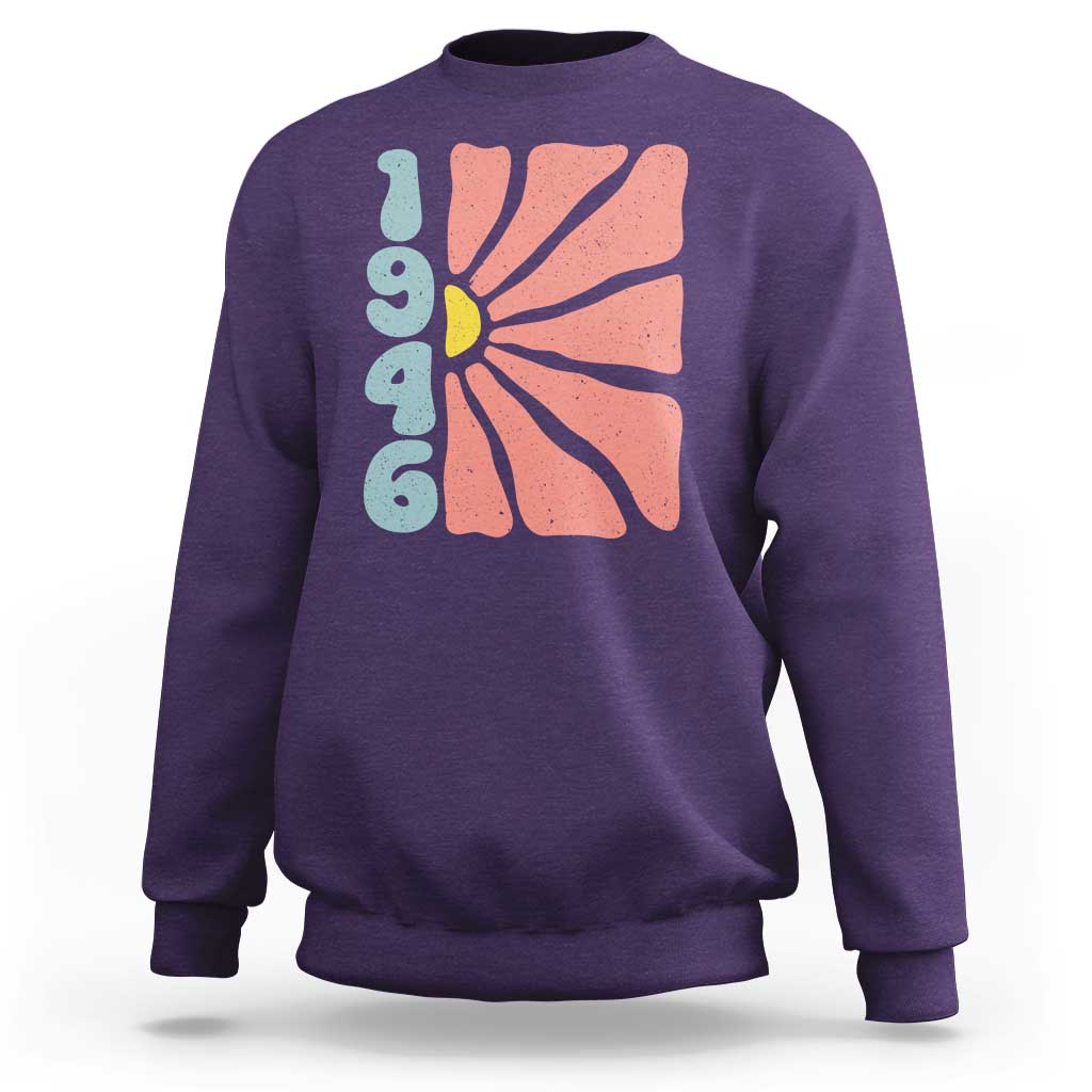80th Birthday Sweatshirt Vintage 1946 Boho Flowers 80 Years Old Birthday