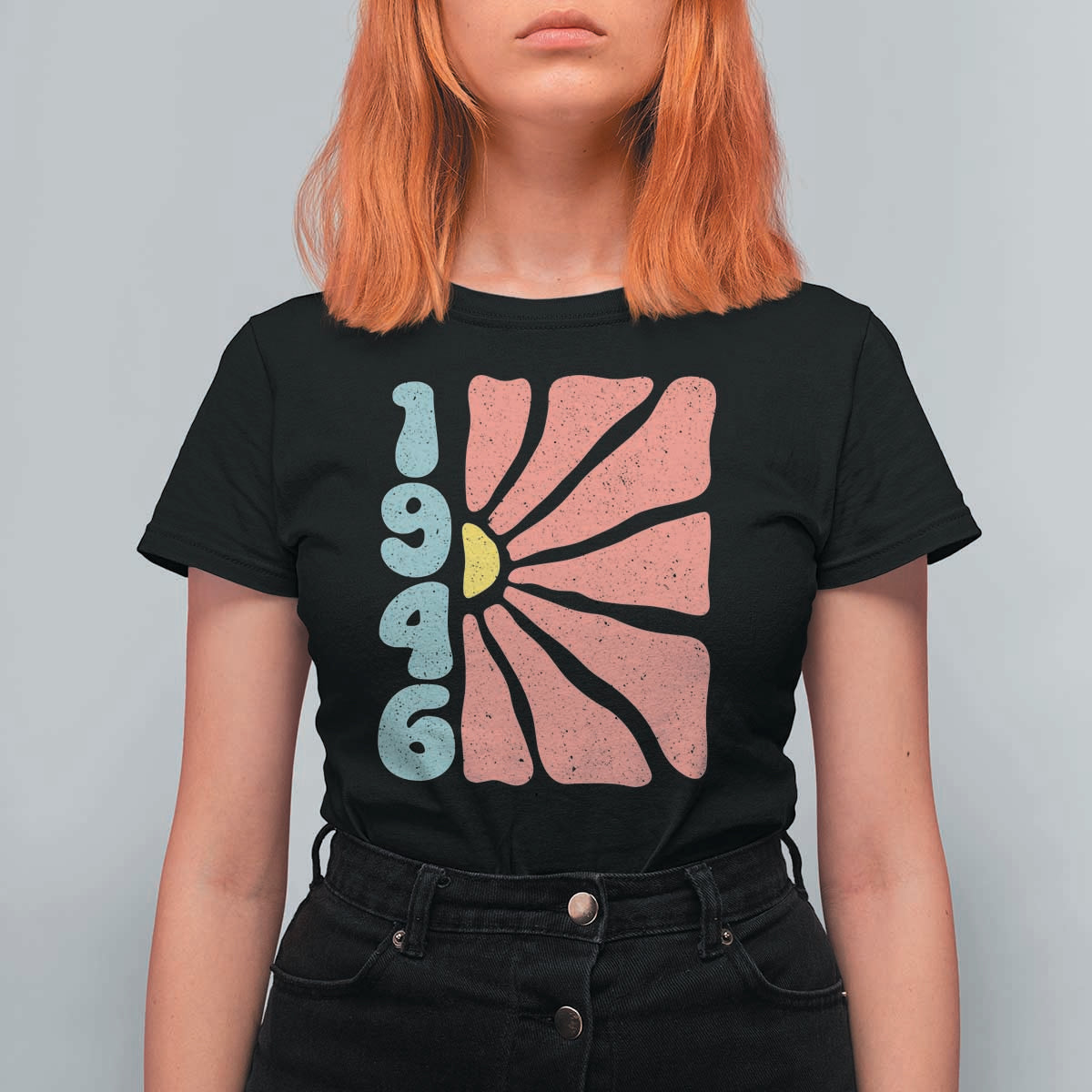 80th Birthday T Shirt For Women Vintage 1946 Boho Flowers 80 Years Old Birthday
